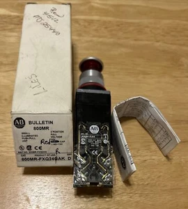 NEW ALLEN BRADLEY 800MR-FXQ24XS SWITCH SER.D 800MR-FXQ24RAK ILLUMINATED RED - Picture 1 of 5