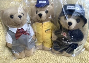 Bulk Lot New X 3 Collectable 30cm Care Flight Bears Bob, Jonno, Jessica - Picture 1 of 9