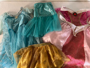 Lot Disney Princess Dress Up size 2T Beauty Belle, Mermaid, Frozen, Aurora *READ