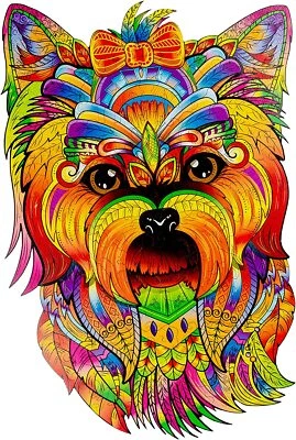 WOODVIO - Puzzle in legno per adulti e bambini - Yorkie, 172 pezzi (46 x 31 cm) - Immagine 1 di 4