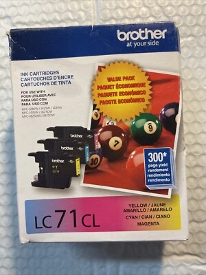 Brother LC71CL 3 Pack Color Ink Printer Cartridges 09-2023 - Image 1 of 3