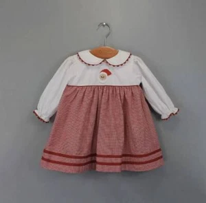 Petit Ami Weihnachten rot weiß gehäkelt Weihnachtsmannkleid 6 oder 9 Monate - Bild 1 von 1