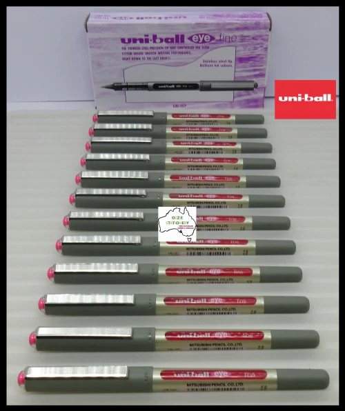 uni-ball UB-157 Eye Pink Rollerball Pens. Premium Fine 0.7mm Ball