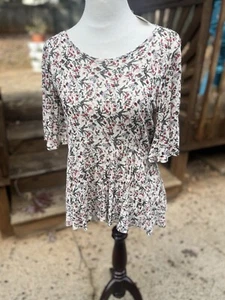 Lucky Brand Women’s Floral Blouse Top Shirt 3/4 Sleeve Size XS NEW! - Picture 1 of 4