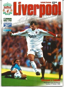 Football Programme LIVERPOOL v FULHAM Oct 1998 FLC - Picture 1 of 1