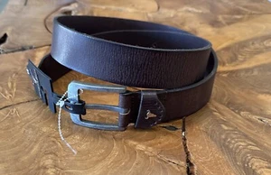 Cinturón de cuero genuino marrón American Bison para hombre talla 36 nuevo con etiquetas - Imagen 1 de 3