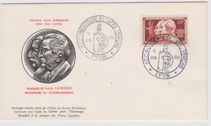 RARE FDC env 1ER JOUR FRERES LUMIERE YT 1033 LYON 270€ CINEMA AUGUSTE ET LOUIS - Picture 1 of 1