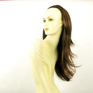 Demi-tête, demi-perruque lisse 62cm chocolat méché cuivré clair ref 013 en 627c - Imagen 1 de 8