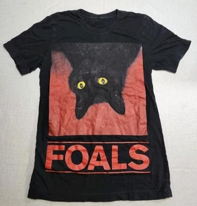 FOALS T-Shirt Tour Concerto NERO GATTO Band Maglietta Small Medium Musica Rock - Foto 1 di 6