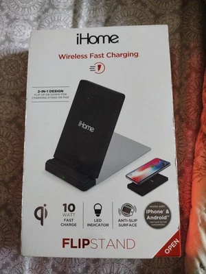 Soporte de carga plegable inalámbrico iHome® Q8 de 10 vatios en negro Foto 1 de 4