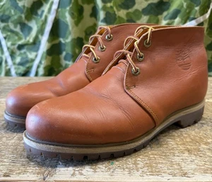 Timberland Boots Chukka Vtg Scarpe Tg Us 9 Leather Made USA Brown Stivali Men’s - Foto 1 di 15