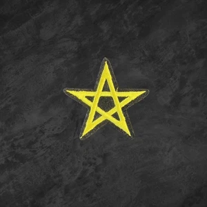 Parche en hierro bordado estrella pentagrama dorado - Imagen 1 de 4