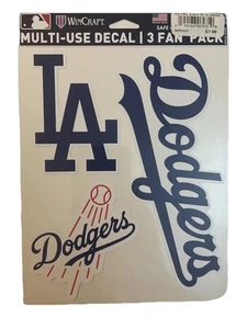 Los Angeles Dodgers Sheet Of 3 Stickers Multi Use Decals MLB Authentic 5.5 x 7.5 - Picture 1 of 1
