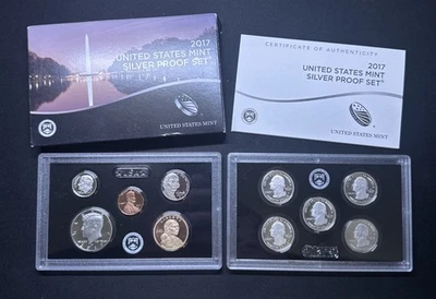 2017-S U.S. Mint 90% Silver Proof Set 10 Coins OGP w/ Box & COA  - Image 1 of 4