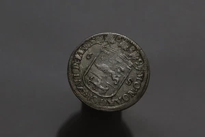 🧭 🇳🇱 NETHERLANDS Zutphen Colonial New York Silver Knight Shilling 1688 4.8Gr - Picture 1 of 4