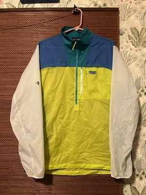 Chaqueta Patagonia Houdini Stash Talla Mediana Para Hombre Verde Azul Multicolor 1/2 Cremallera Foto 1 de 4