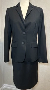 J. Crew Women's Super 120s 2 Button Blazer Suit Jacket Size 4 Black 100% Wool - Picture 1 of 18