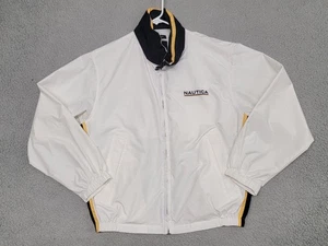 Giacca Nautica uomo grande bianco nero giallo full zip barca a vela giacca a vento cappotto - Foto 1 di 12