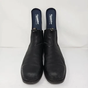 Blundstone Chelsea Boots Men Size 11.5US Smooth Leather Black Square Toe Pull On - Picture 1 of 13