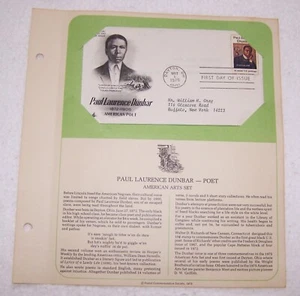 First Day Cover of Paul Laurence Dunbar--Poet with History - Picture 1 of 4