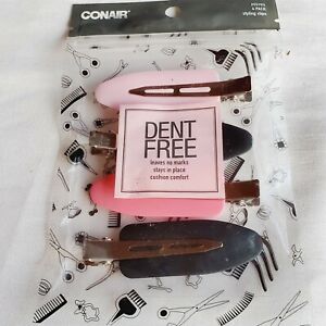 Conair 4-Pk. Dent Free Styling Clips Pink Black Stays in Place Comfortable 