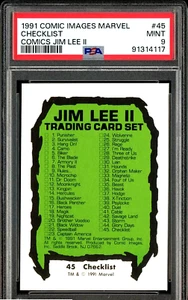 1991 Comic Images Marvel Comics Jim Lee II #45 Checklist PSA 9 MINT - Picture 1 of 1