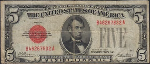 Fr.1525 1928 $5 Legal Tender Note Fine - Picture 1 of 2