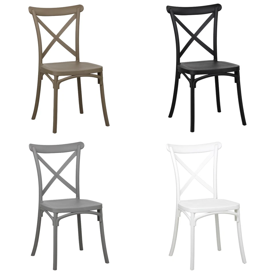 Sedia CROSS in POLIPROPILENE Design Vintage ed Impilabile - Immagine 1 di 1