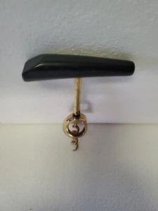 Vintage Stahl schwarz Kunststoff Griff Korkenzieher Flaschenöffner Barware - Bild 1 von 3