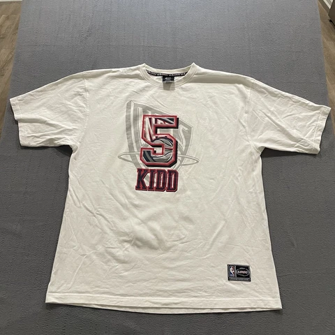 Vintage New Jersey Nets Jason Kidd T Shirt Mens 2XL UNK White NBA Basketball Cover