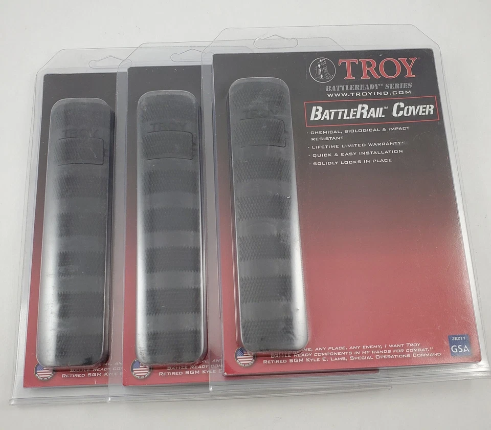 Чехлы на боевые планки Пикатинни TROY Industries 6,2 дюйма черные упаковка 3 шт. - Изображение 1 из 3