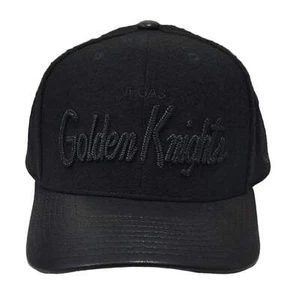 Mitchell & Ness Black Vegas Golden Knights Black Out Wool Pro Strapback - Picture 1 of 3