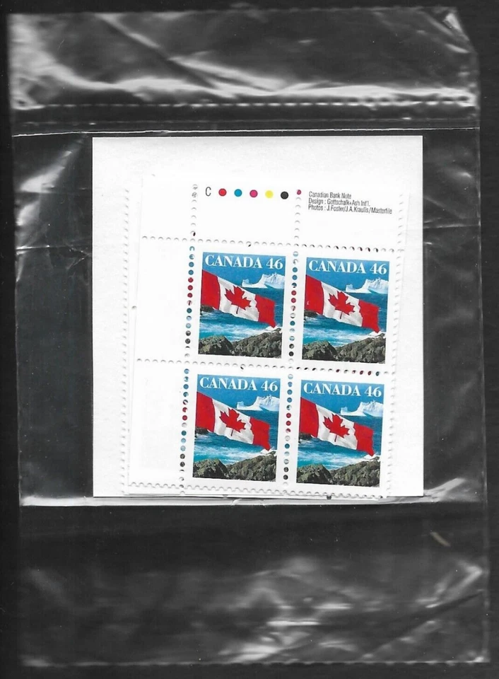 pk98438:Stamps-Canada #1682 Flag over Iceberg 46 cent Plate Block Set-MNH - Image 1 of 1