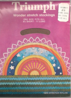 Triumph Wonder stretch stockings Vintage 1960s mod Peter Max style package art - Image 1 of 3