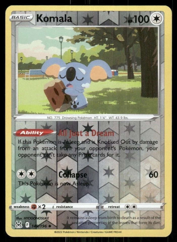Komala  149/196 - Reverse Holo - Pokemon - Lost Origins - NM/M - New - Image 1 of 1