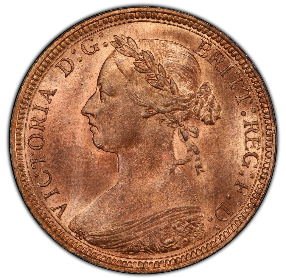 1887 Great Britain - 1/2p Half Penny - PCGS MS64RB - PQ WITH CLAIMS TO GEM RED! - Image 1 of 4