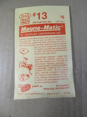 634T Vintage Kadee 13 USA 6 Magne Matic Coupler Conversion Kit Ho Neuf + Sachet - Photo 1/2