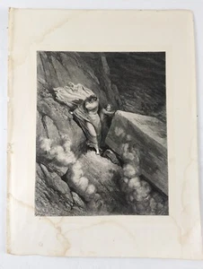 Grabado antiguo 1868 Gustave Dore Dante's Inferno 14,5 x 11" gótico p31 - Imagen 1 de 3