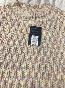 Damen Universal Thread Grobstrick Pullover Rundhals XL gelb/pink/lila Neu mit Etikett - Bild 1 von 9