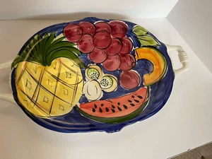 Large 22" Antica Fornace Serving Platter Ceramichie Da Tavola Made in Italy  - Picture 1 of 9