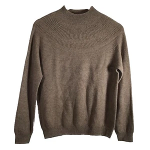 Unbranded Taupe Tan 100% Wool (Cashmere) Mock Neck Pullover Sweater Womens Small - Picture 1 of 10