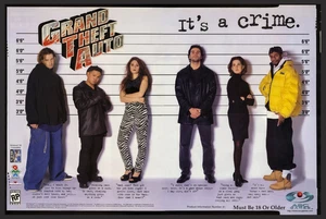Grand Theft Auto (The Original) Playstation 1 PC 12" X 19" Game Print Art Poster - Picture 1 of 1