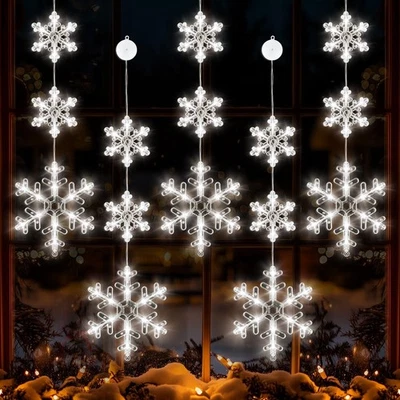 5Pcs Christmas Window Lights, Battery Powered Twinkle Lights Christmas Decora... - Image 1 of 4