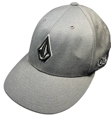Volcom Hat Cap Gray 210 Fitted By Flexfit 6 7/8-7 1/4 Structured Genuine 3D Logo - Image 1 of 4