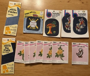 Lotto toppe vintage ferro su toppa applicazioni fungo rana anni 70 hippie auto da corsa - Foto 1 di 16