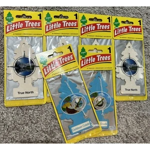 6 Little Trees Car Home Office Hanging Air Freshener Caribbean Colada True North - Picture 1 of 4
