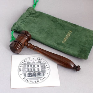 Vintage SOTHERBYS Commemorative GAVEL Rosewood/Wooden - Picture 1 of 6