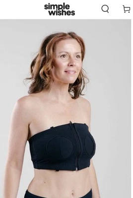 Новый без ценников бюстгальтер-насос Simple Wishes регулируемый без помощи рук черный для кормления грудью размер L-Plus - Изображение 1 из 4
