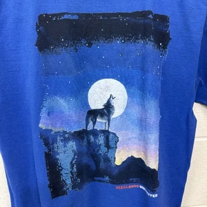 Vintage Marlboro Unlimited Coyote Pocket Howling Wolf T-Shirt Mens XL Blue - Picture 1 of 23
