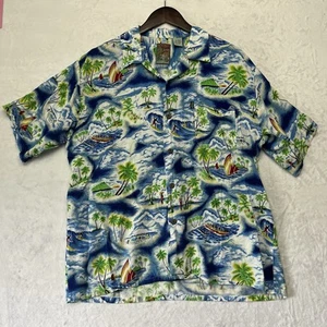 Camicia hawaiana uomo Pineapple Connection taglia L stampa all over spiaggia surf rayon - Foto 1 di 9